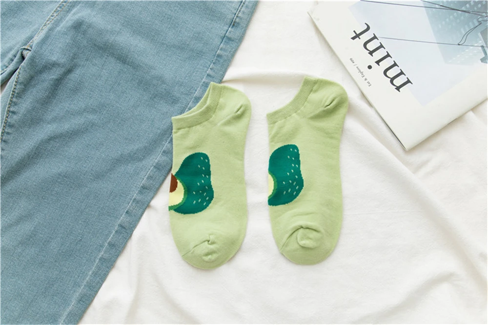 Mädchen Mode Sommer Lustige Nette Cartoon Glückliche Frucht Socken Avocado Erdbeere Wassermelone Banane Zitrone Pfirsich Sokken – Detail 16