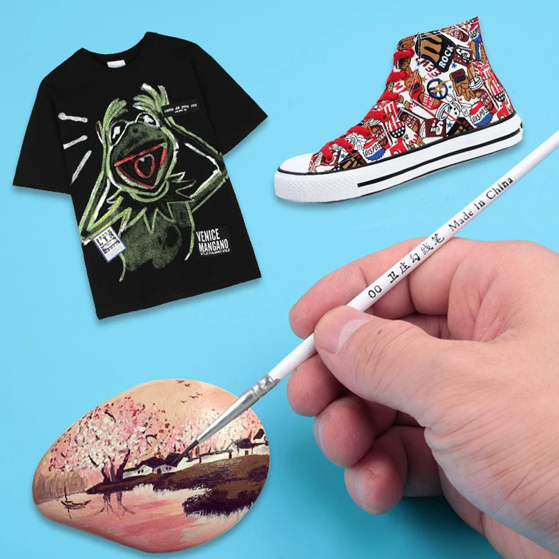 6Pcs/Set 3 Colors Fine Hand-Painted Thin Hook Line Pen Nylon Drawing Art Pen Paint Brush Art Supplies Nylon Brush Painting painting brushes,paint pen,art pens