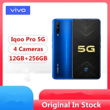 Vivo IQOO Pro 5G мобильный телефон Snapdragon 855 Plus Android 9,0 6,4" Super AMOLD 12G ram 256GB rom 48.0MP 44W зарядное устройство