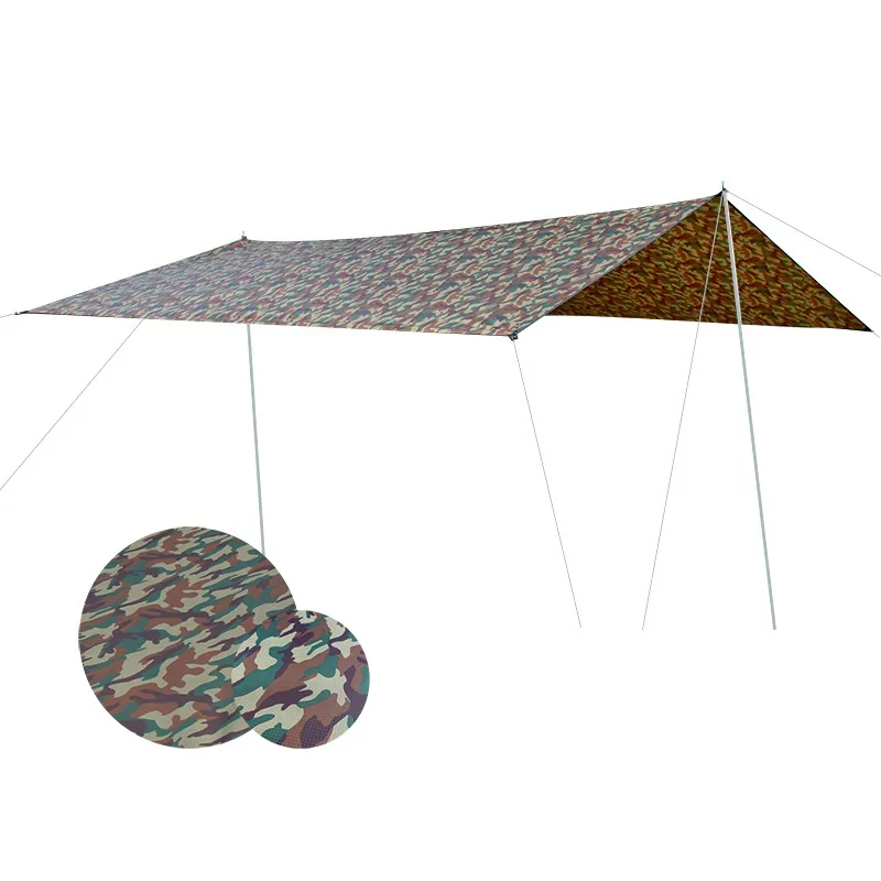 

Best! Ultralarge Waterproof 5-8 Tarp Large Tarp Camping Awning Shelter Camouflage UV Protection Beach Sun Tent Person Survival