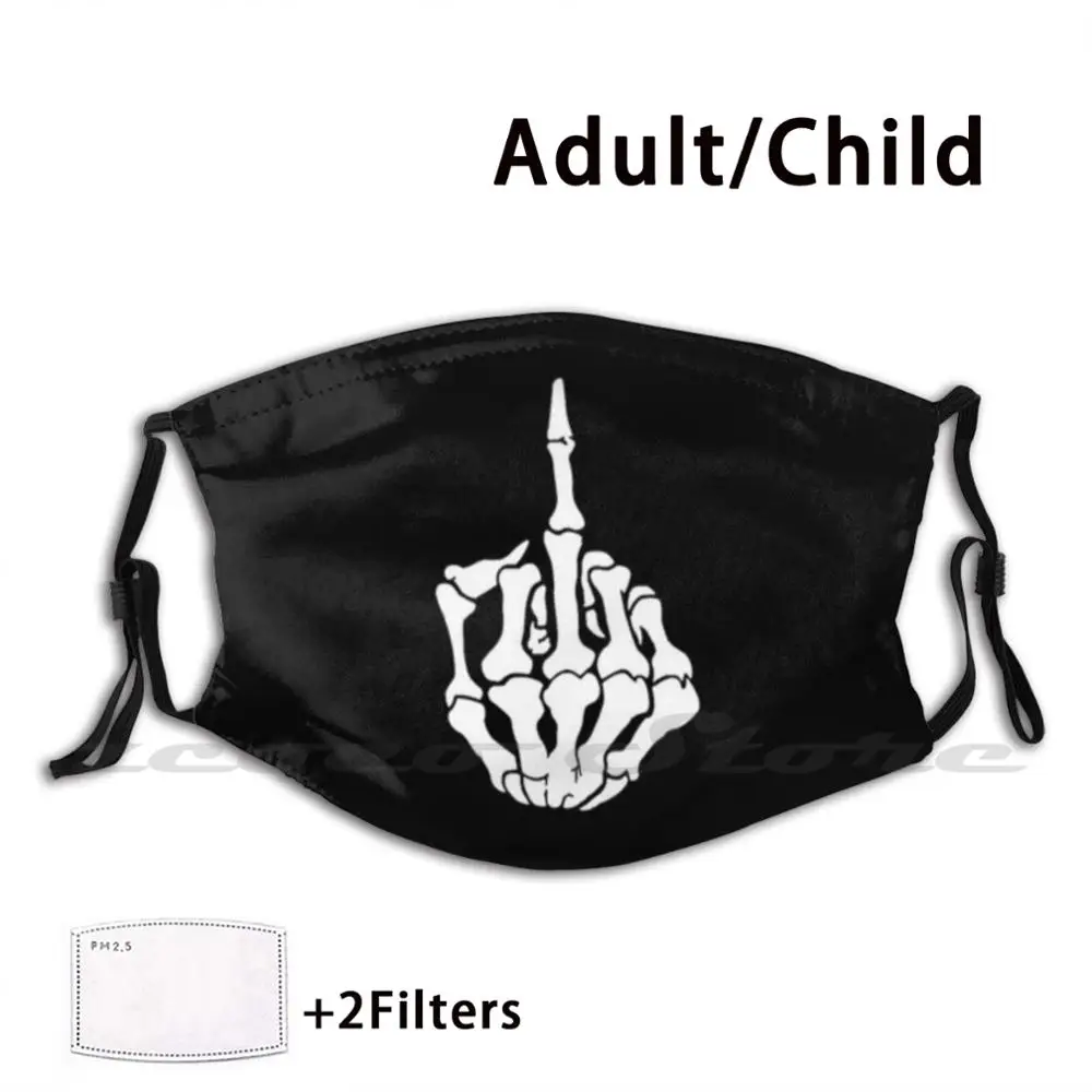 

Скелет средний палец моющиеся трендовые индивидуальные Pm2.5 фильтр маска скелет средний палец скелет Средний