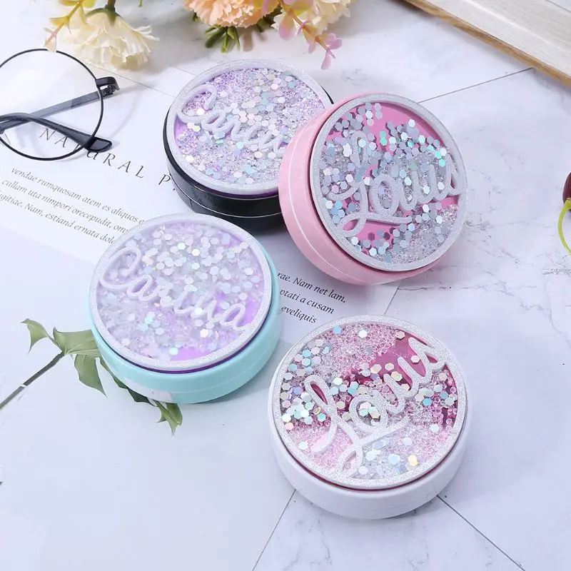 

Glittering Contact Lens Case Cosmetic Box Portable Travel Storage Kit Eye Care Container Holder