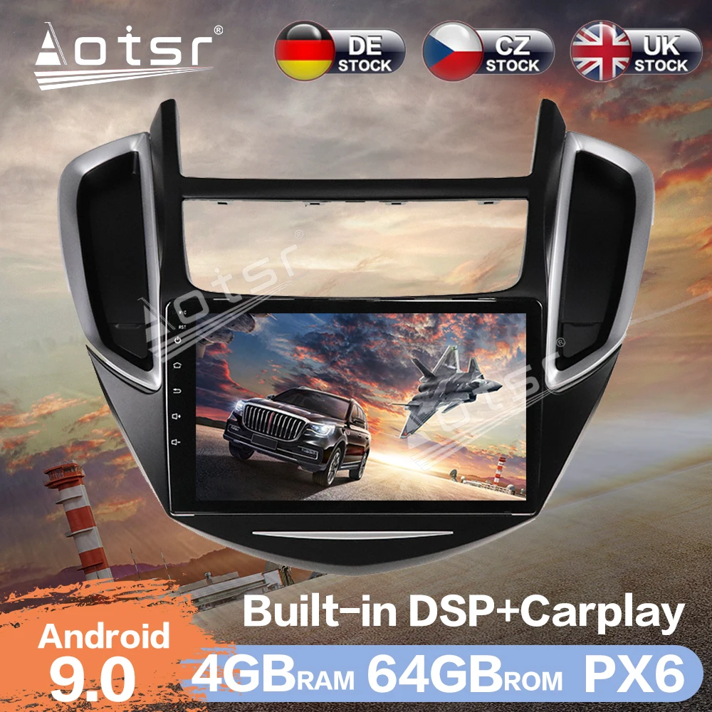 Aotsr Android 9 4 + 64G Автомобильный Радио плеер GPS навигация DSP для Chevrolet Trax трекер 2013-2018