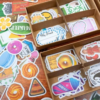 

12 sets/lot Stationery Stickers 4-color grocery shop series Decorative Mobile Stickers Scrapbooking DIY Craft Stickers