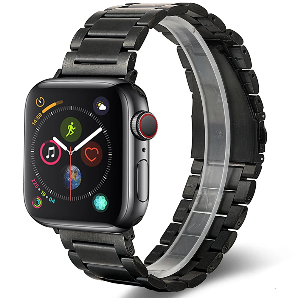 Ремешок из нержавеющей стали для Apple Watch ремешок 40 мм 44 браслет с пряжкой сменный