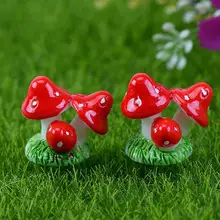 5шт микро-пейзаж украшения Искусственный Мини грибы, миниатюры Цветущий сад Террариум с мхом Изделия из смолы украшений и мастерства