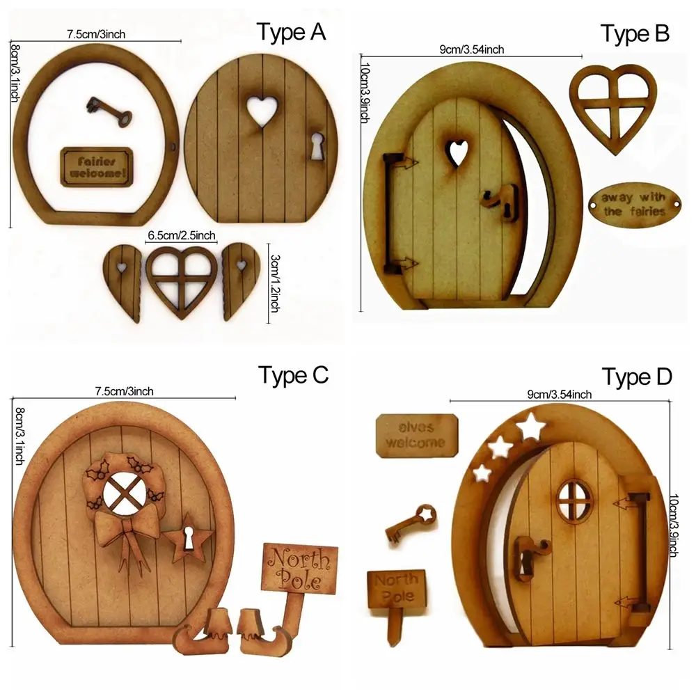 Miniature Fairy Garden Door Wooden Decoration