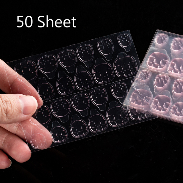 Fake Nails Tips Transparent Double-Side False Adhesive Tapes Stickers Press on Fake Nail Tips Extension Stick Tools