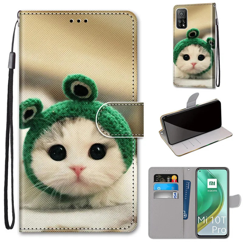 Case na for Xiaomi Mi 10T 10 T Pro Lite Note 10 Redmi Note 9S 9 Pro 9A 9C Phone Case Luxury Cartoon Leather Wallet Flip Cover phone cases for xiaomi