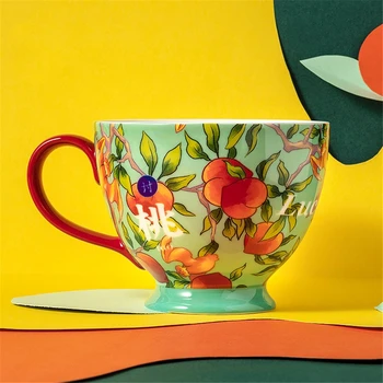 

Wonderful Resurgence Co-Branded Peach (Courageous) Mug Ceramic Cup Men And Women Couple Cup Large Capacity Milk Coffee Tea Cup