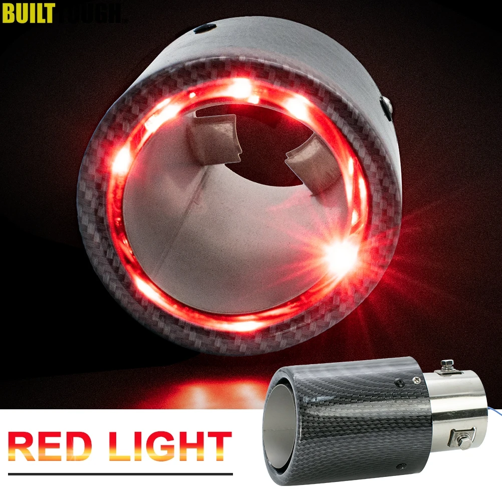 Universal 63mm 2.5" Car Exhaust Muffler Tip Tail Pipe Luminous Trim Red