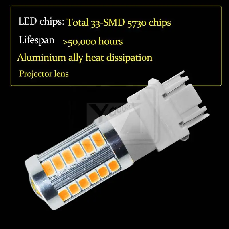 YaaGoo DRL лампа 3157 T25 5730 чип 33SMD светодиодный огни желтого цвета желтый для дневных ходовых огней