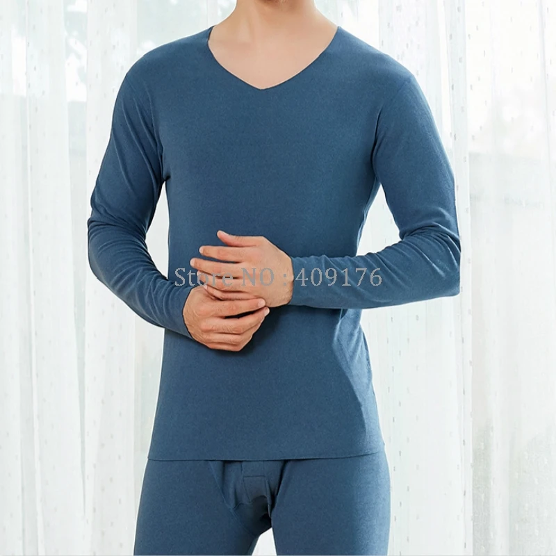 Men Winter Thermal Underwear Warm Body Thermo Clothes Big Large Waist 4XL Male Invisible Tops Buttoms Set