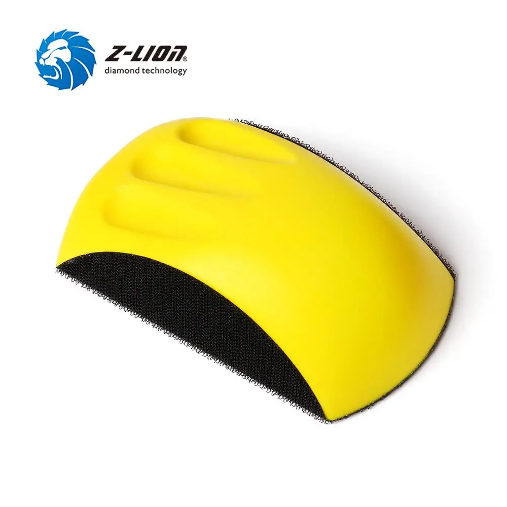 Z-LION 1PC 3/4/5/6 Inch Foam Sanding Block Hook Loop Hand Sponge Polishing Pad Holder Sandpaper Grinding Disc Backer Dust Free