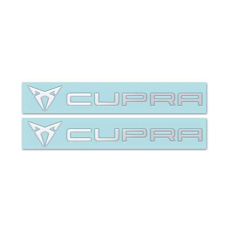 Наклейки для салона автомобиля на окно из никеля и металла, декоративные наклейки для сиденья Cupra Leon 2 FR+ Ibiza Altea, аксессуары для стайлинга автомобилей - Название цвета: Silver-2pcs