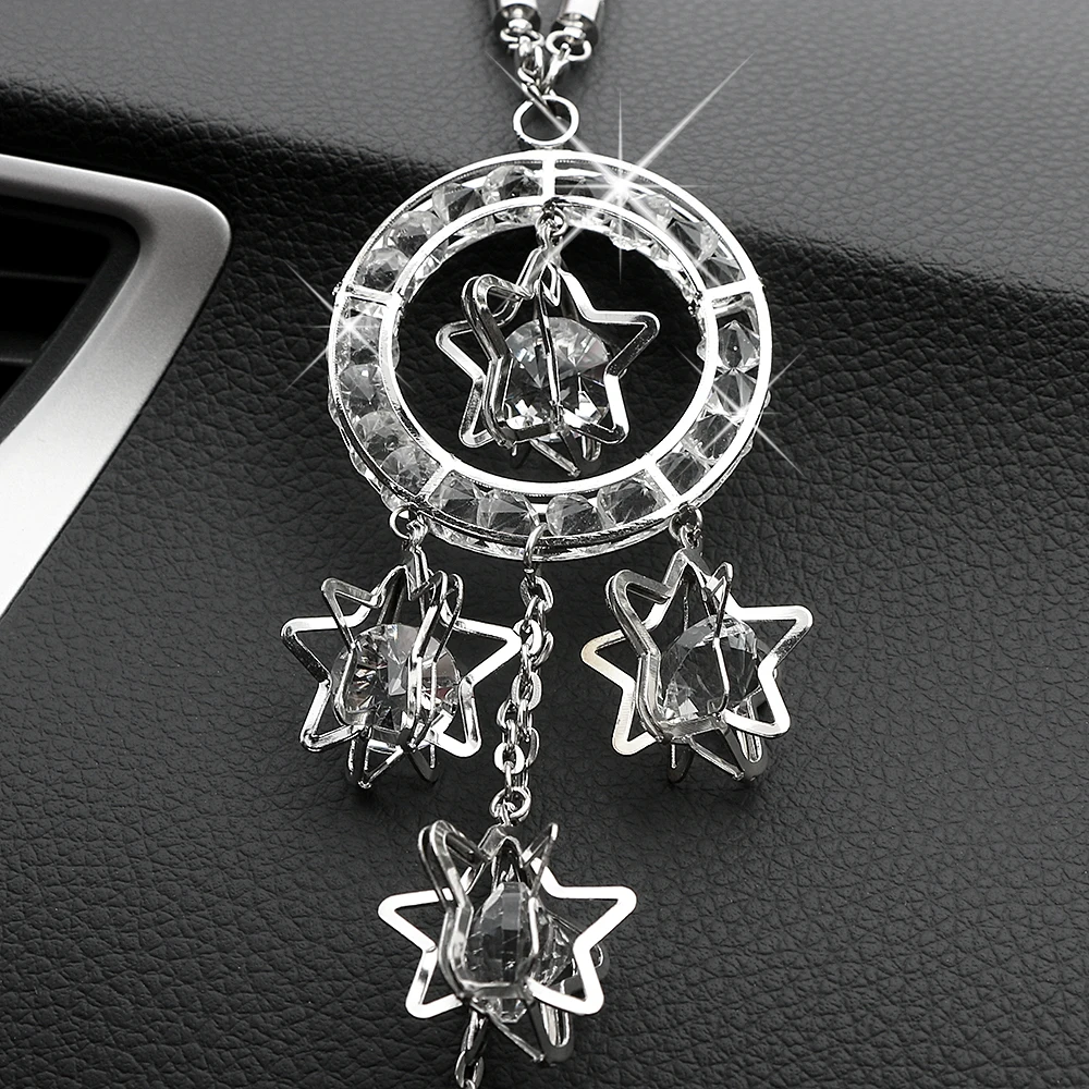 Stars-Car-Pendant-Metal-Crystal-Pentagram-Hanging-Ornament-Charms-Auto-Rearview-Mirror-Decoration-Dangle-Suspension-Trim-Accessories