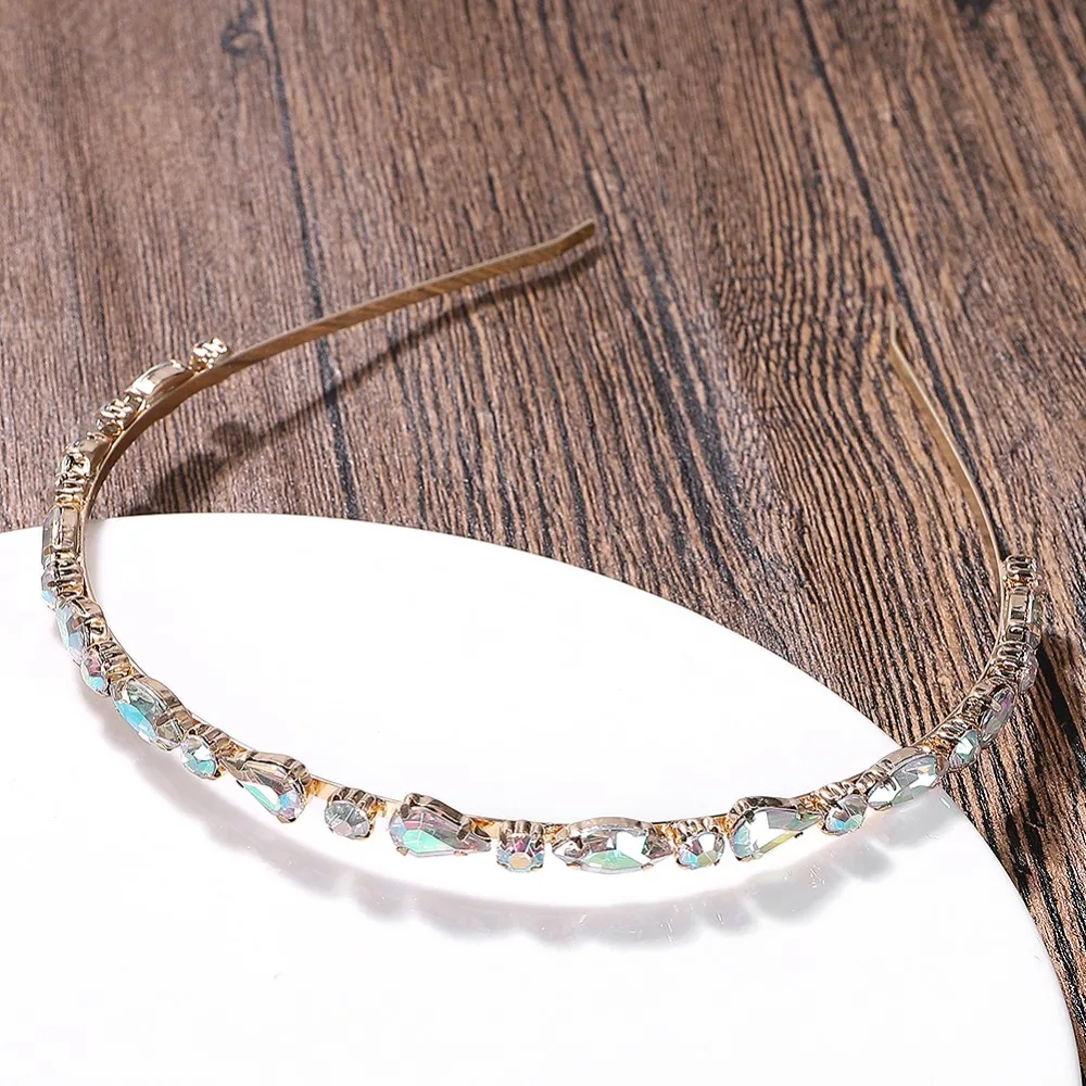 Dvacaman ZA жесткие Bejeweled повязки на голову для девочек красочные Кристальные бусины повязка на голову для женщин Свадебная вечеринка Аксессуары для волос