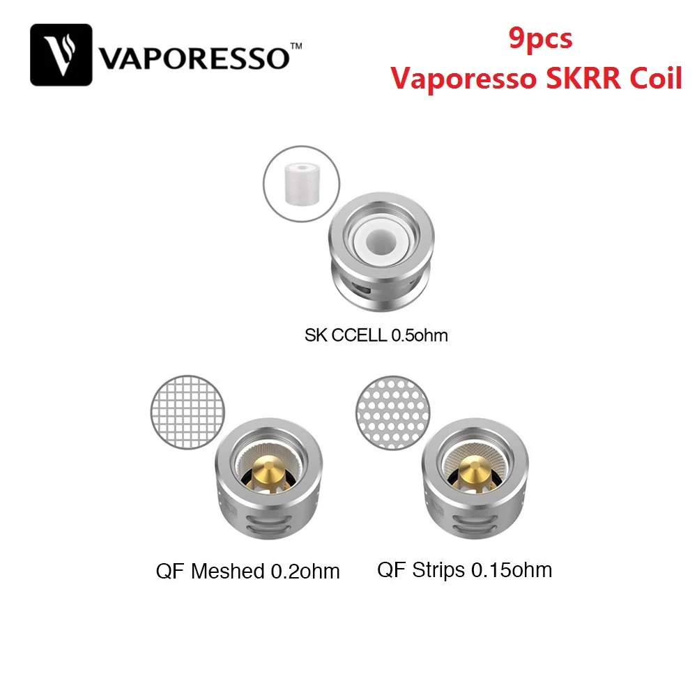 9pcs Original Vaporesso QF Strips 0.15ohm/ QF Meshed 0.2ohm Vape Core For SKRR Atomizer / LUXE S &