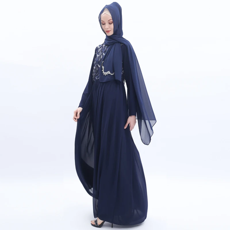 Блесток abaya Дубайский Мусульманский платье ХИДЖАБ КАФТАН Турецкая мусульманская одежда jilbaw халат Femme Musulman Абая для женщин Caftan платья