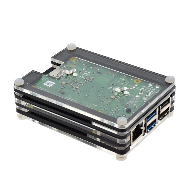 Акриловый чехол для Raspberry Pi 4 9 слойный корпус охлаждающий вентилятор алюминиевый
