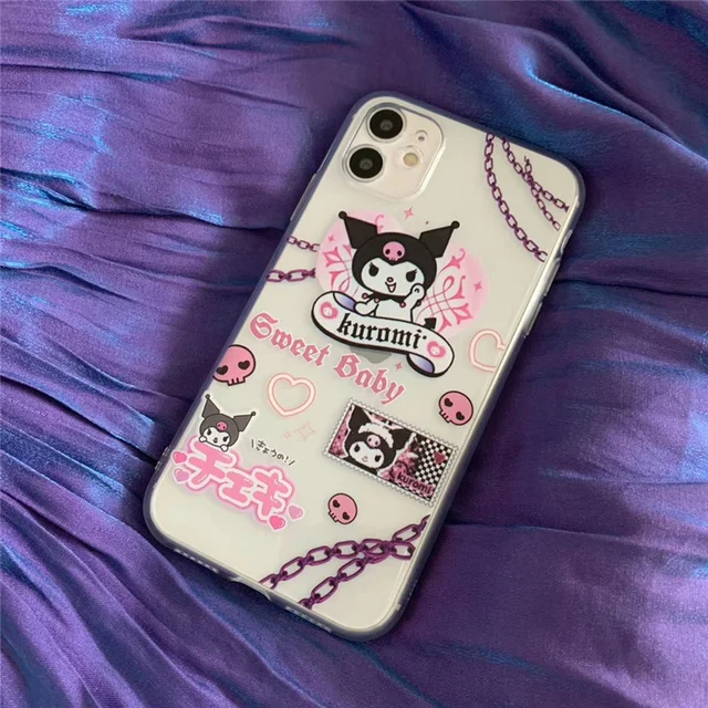 Kawaii Kuromi My Melody Soft Clear Back Phone Case For iPhone Kawaii