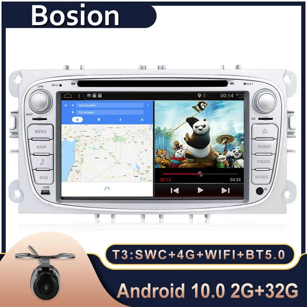 Автомобильный DVD-плеер Bosion Android 10 0 для Ford/Focus/S-Max/Mondeo 9/GalaxyC-Max автомагнитола