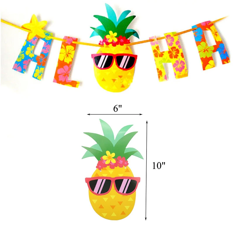 Luau украшения для вечеринки в гавайском стиле набор Aloha баннер ананас воздушный