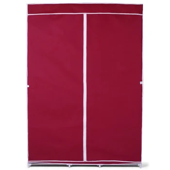 

New Large Fully-Closed Clothes Storage Closet Quilts Organizer Wardrobe with Metal Shelves & Dustproof Non-woven Fabric Cover