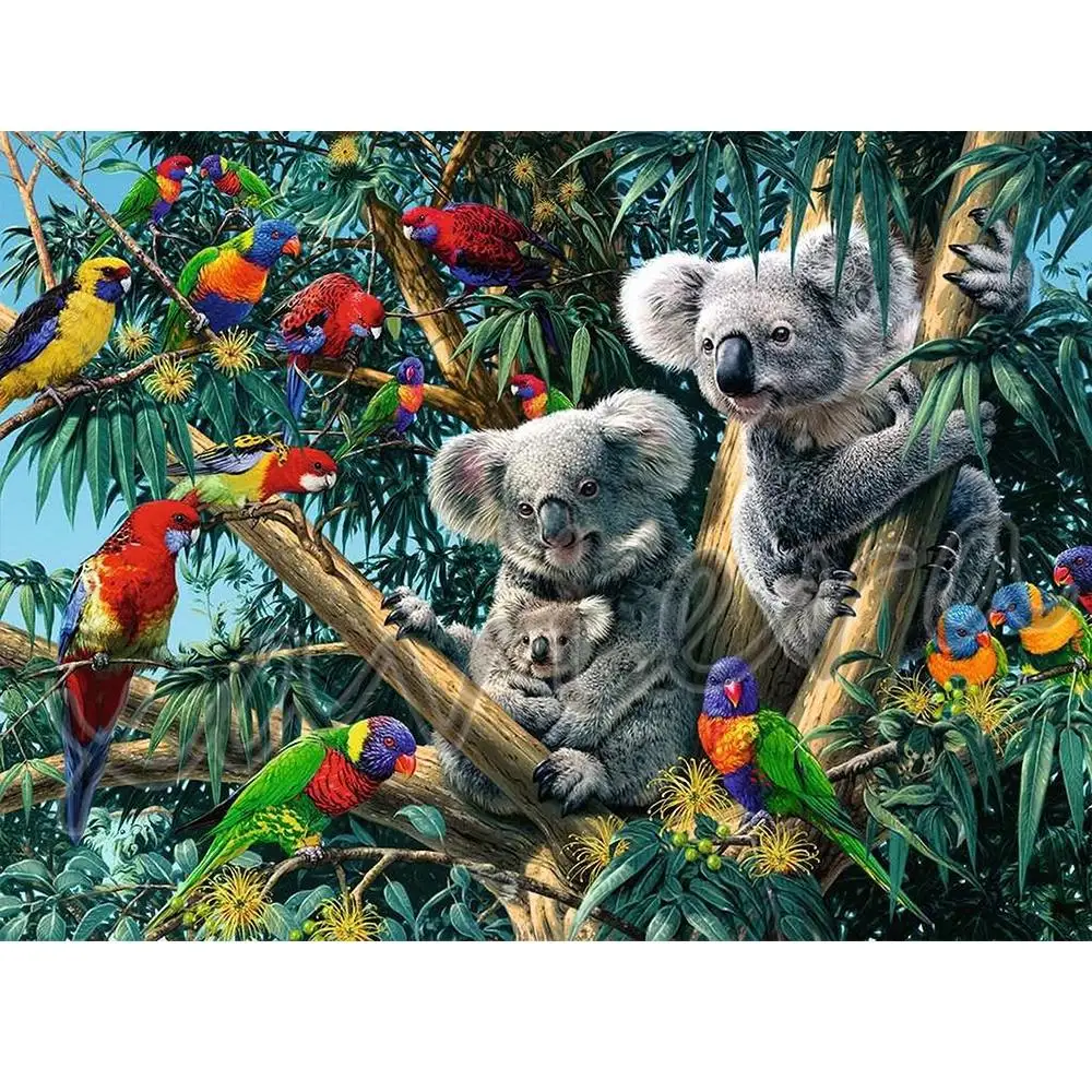 

Full Square Drill Embroidery Animal Koala Diamond Painting Landscape Mosaic Crystal Cross Stitch Kits Home Decoration Craft Gift
