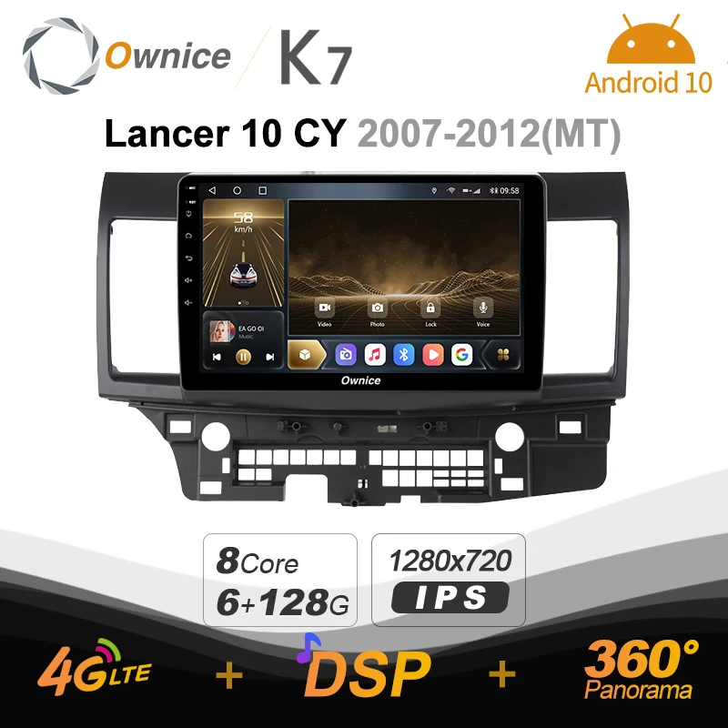 Автомагнитола Ownice K7 Мультимедиа система на Android 10 0 6 ГБ + 128 для Mitsubishi Lancer CY 2007-2012