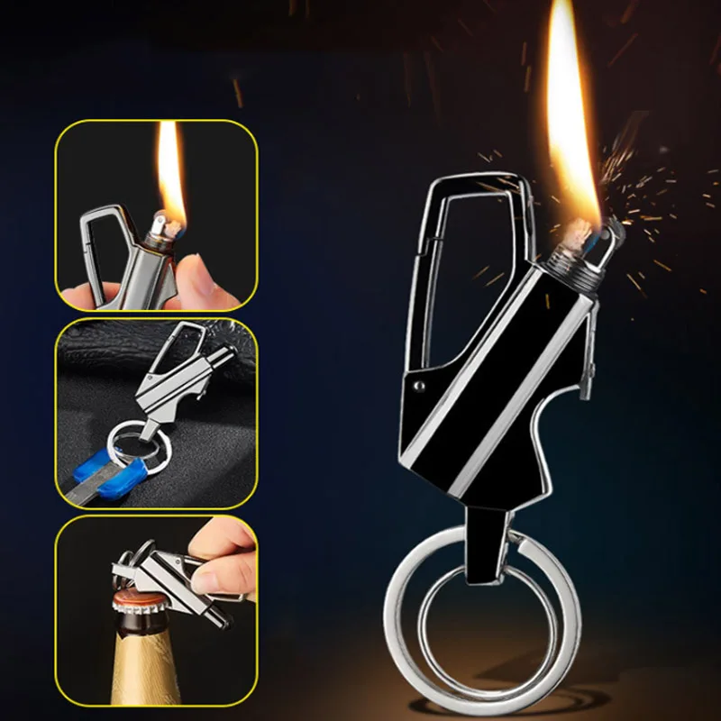 

Zinc Alloy Flint Fire Starter Keychain Kerosene Lighter Dropship Suppliers Gadgets For Men Vintage Lighter Smoking Accessories
