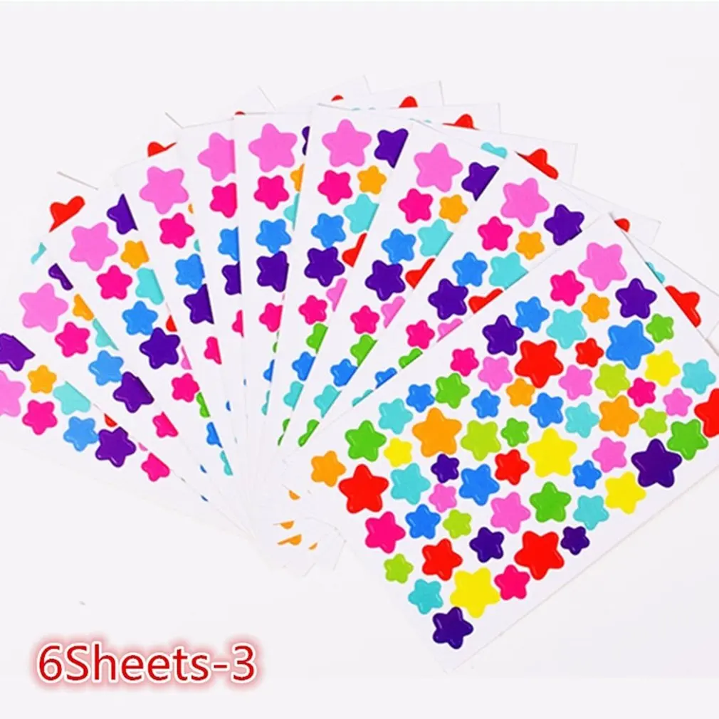 

01Creative Colorful DIY Photo Album Sticker Love Heart Star Round Circle Kids Stationery Diary Scrapbook Stickers