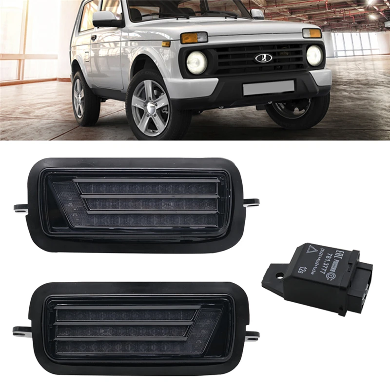 Для Lada Niva 4X4 1995 светодиодный DRL свет с сигналом поворота для бега PMMA ABS пластиковые