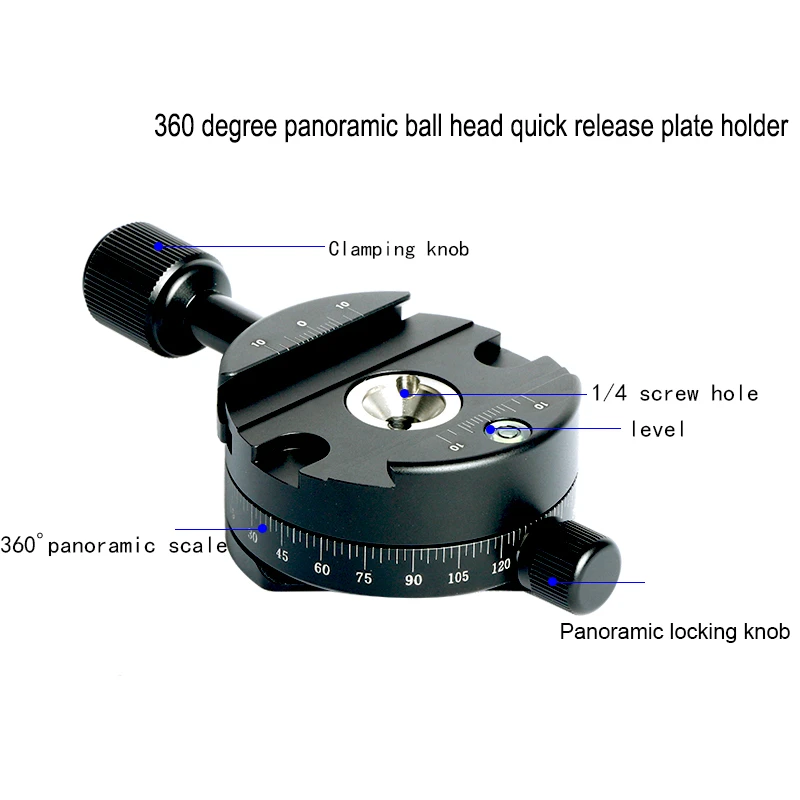 Camera clamp panoramic shooting clamp tripod monopod quick release plate mount rotate for arca plate dslr camera tripod