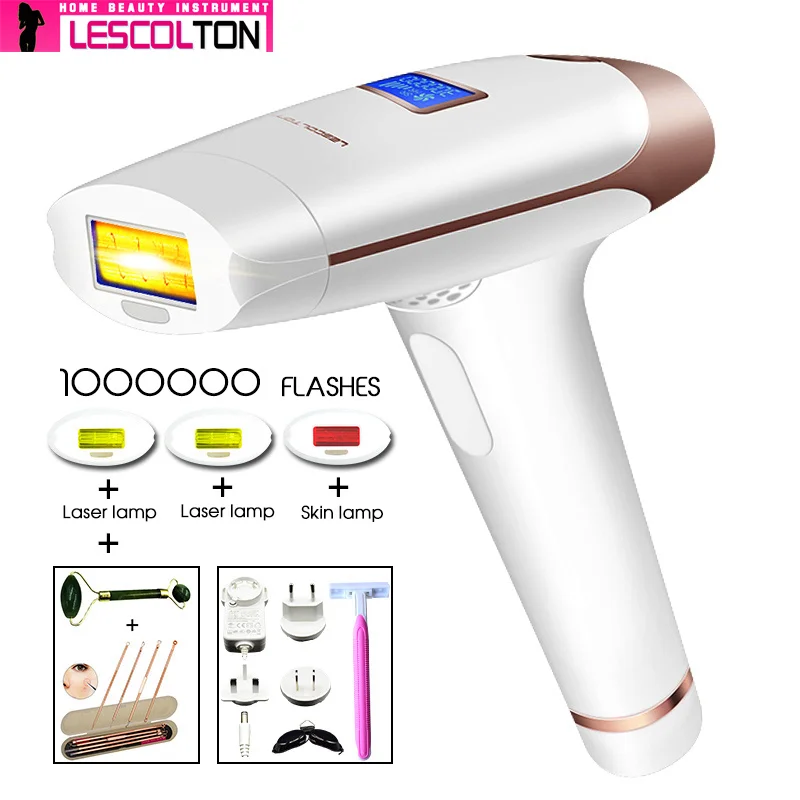 Lescolton 3в1 ipl эпилятор для удаления волос с ЖК-дисплеем лазерный постоянный триммер для бикини Электрический Лазер - Цвет: Four Head white1