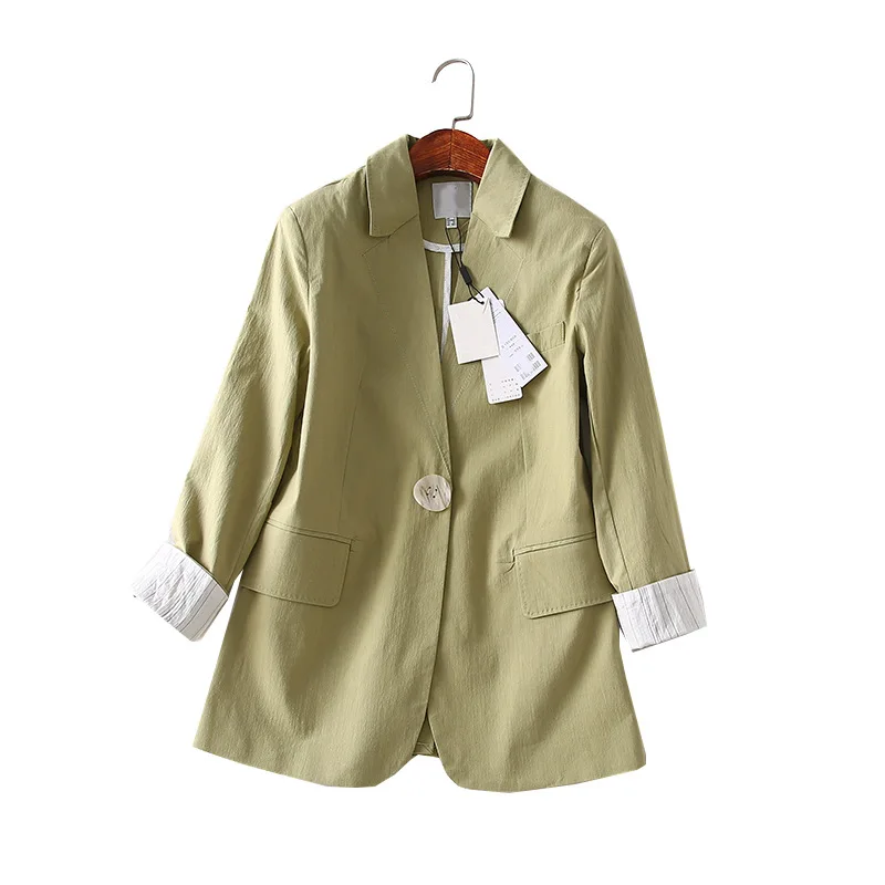

A Generation of Solid Color Elegant Versatile One-Button Fold-down Collar Suit Jacket Women's Entity