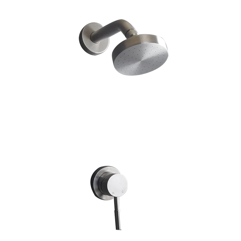 Shower Head Shower Set Stainless Steel Concealed Shower Faucets Set Brushed Nickel Rainfall Shower Head Single Handle Mixer Tap Bathroom Mixer