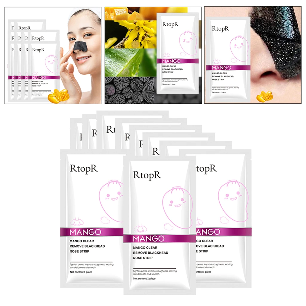 10pcs Blackhead Remover Nose Oil-control Mask Peel Off for Face Nose Acne Treatment Deep Cleansing Face Mask Skin Care