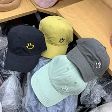 01912-новая весенняя бейсбольная кепка в школьном стиле со смайликом для мужчин и женщин, кепка для отдыха