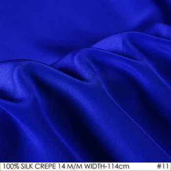

SILK CREPE DE CHINE 114cm width 14momme/100% Pure Mulberry Silk Fabric/Batik Painting and Wedding Dress Fabric Royal Blue NO 11