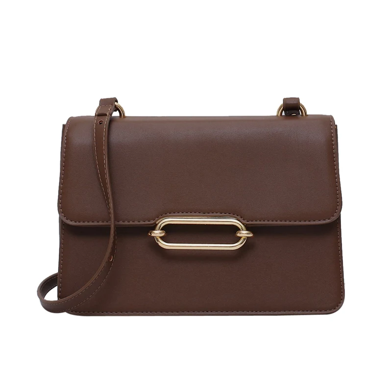 Новая Европейская и американская мода маленькая квадратная сумка женская одежда дизайнерская сумка высокого качества PU сумка через плечо WW072 - Цвет: brown