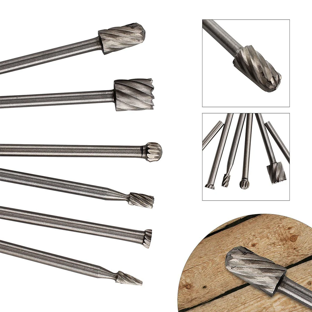 

New 6PCS HSS Rotary Multi Tool Burr Routing Router Bit Mill Attachment Compatible for Dremel