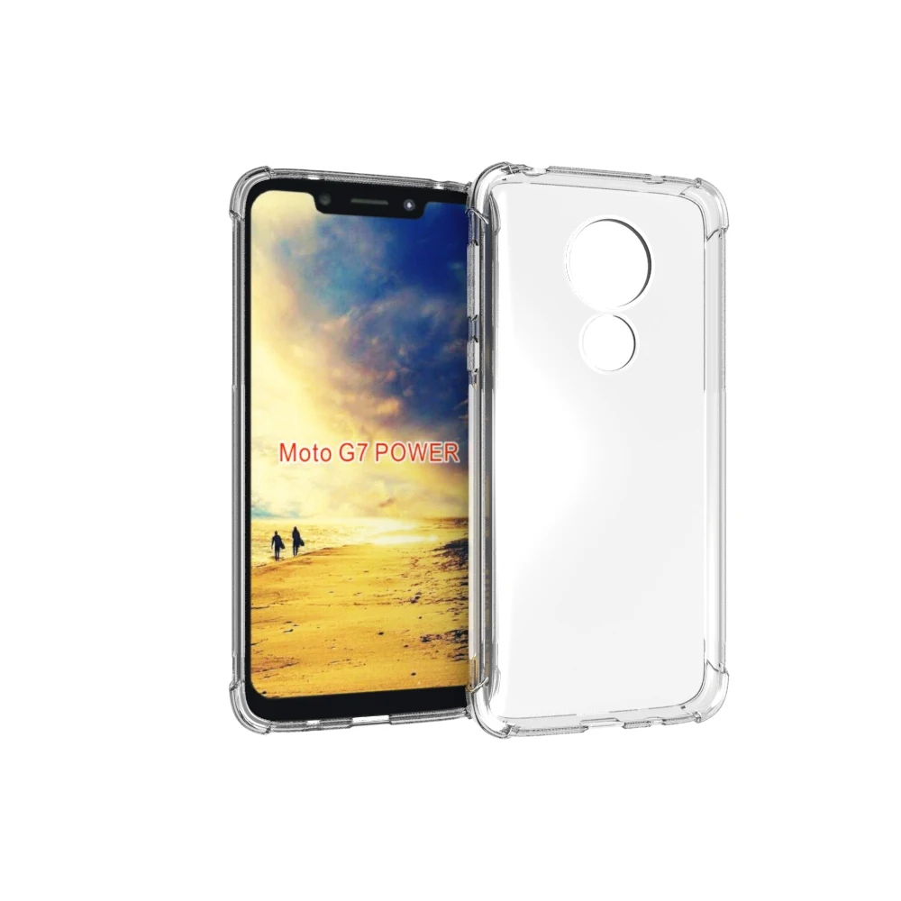 Чехол прозрачный для Motorola Moto G7 Power противоударный чехол ТПУ Мягкий Роскошный