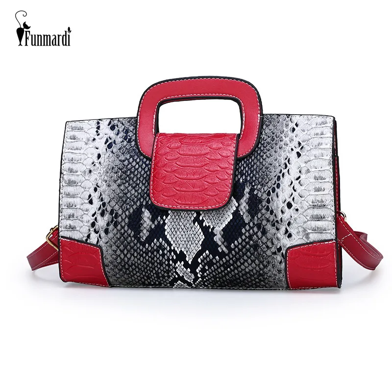 

FUNMARDI Luxury Brand Women Bags Serpentine Patchwork Women Handbag PU Leather Crossbody Bag Envelope Shoulder Bag New WLHB2008