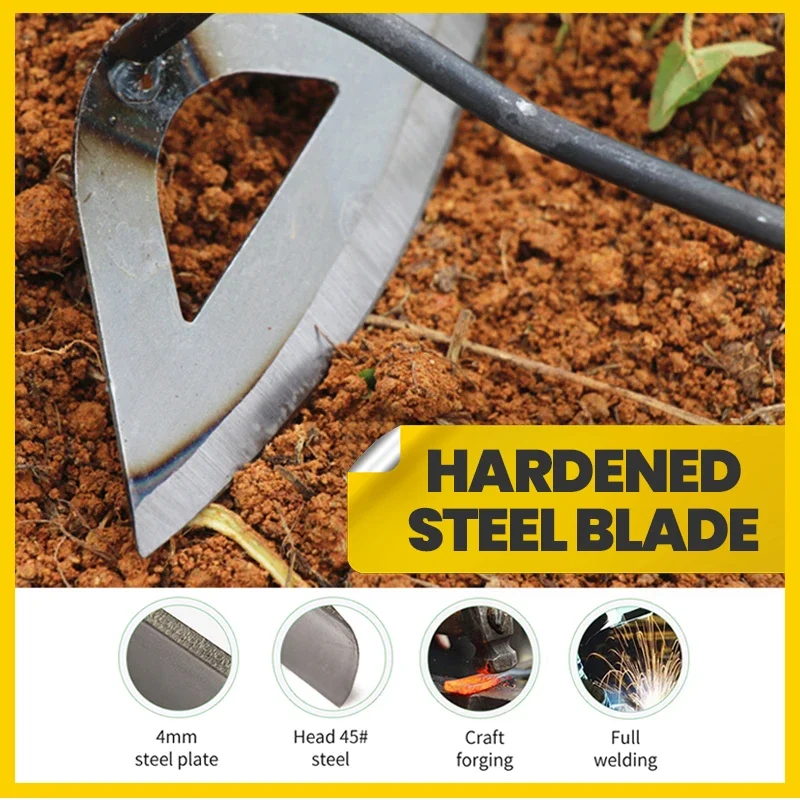 1pc All-steel Hardened Hollow Hoe Handheld Weeding Rake Planting Vegetable Farm Garden Agriculture Tool Weeding Accessories