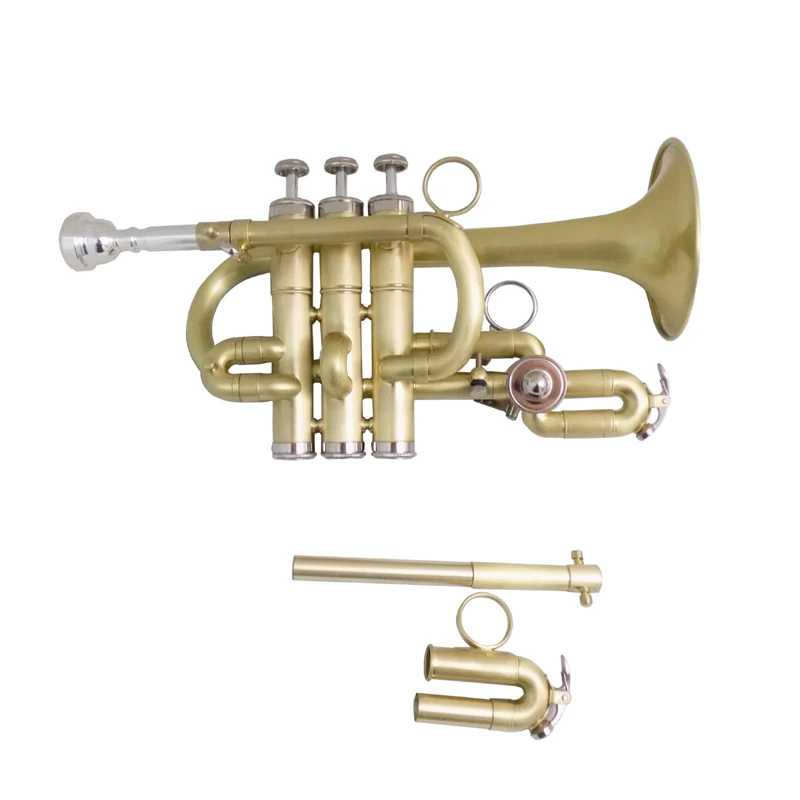 Funion Piccolo Trumpet Bb/A Brass Instrument With Case Cleaning Cloth 