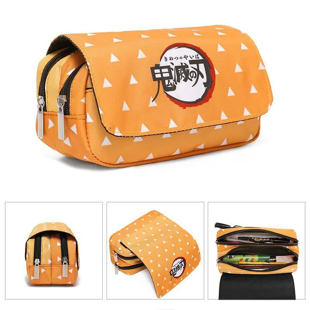 1Pcs Anime Demon Slayer Kimetsu No Yaiba Pencil Case Zipper Student Stationery Wallet Storage Bag School Season Gift style5