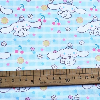

ZENGIA 50*148cm Cartoon Cinnamoroll Cotton Thin Canvas fabric handmade patchwork cloth for Sewing DIY Tablecloth Sofa wallet