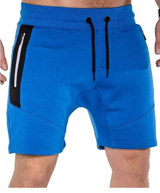Мужские повседневные дизайнерские шорты с карманами на молнии, модные хлопковые однотонные шорты для фитнеса, мужские летние шорты с завязками