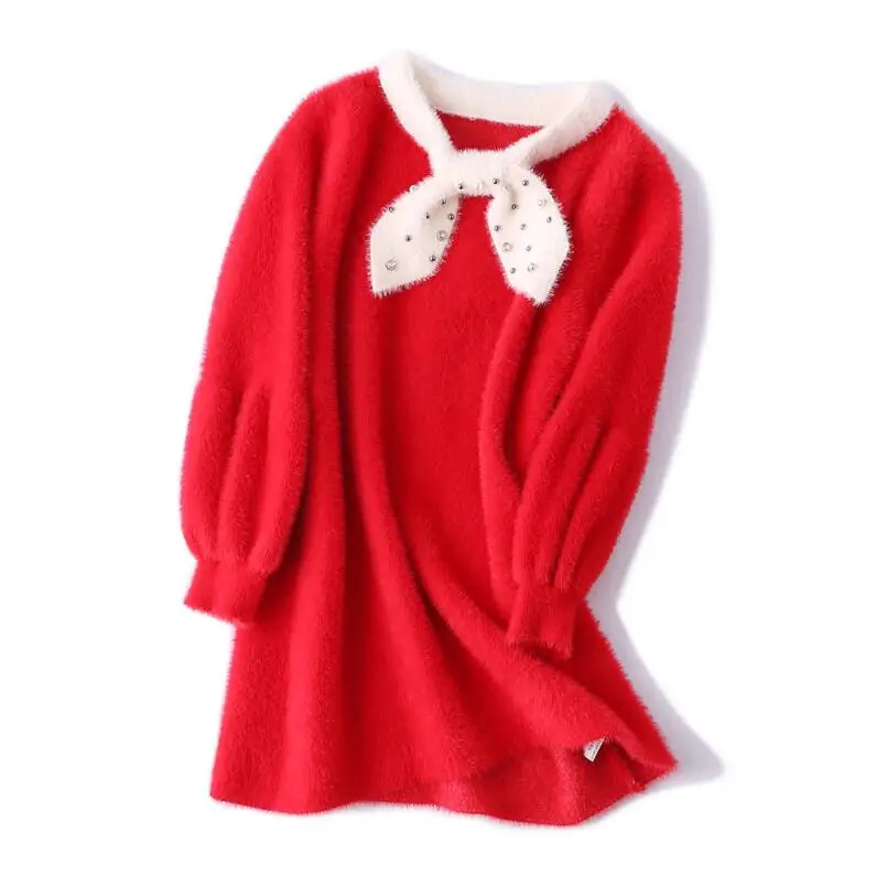 red sweater girl Свитера для маленьких девочек; сезон весна-осень-зима; джемпер для девочек; детская трикотажная одежда с длинными рукавами; Детский свитер для девочек; JW4990 - Цвет: red sweater girl
